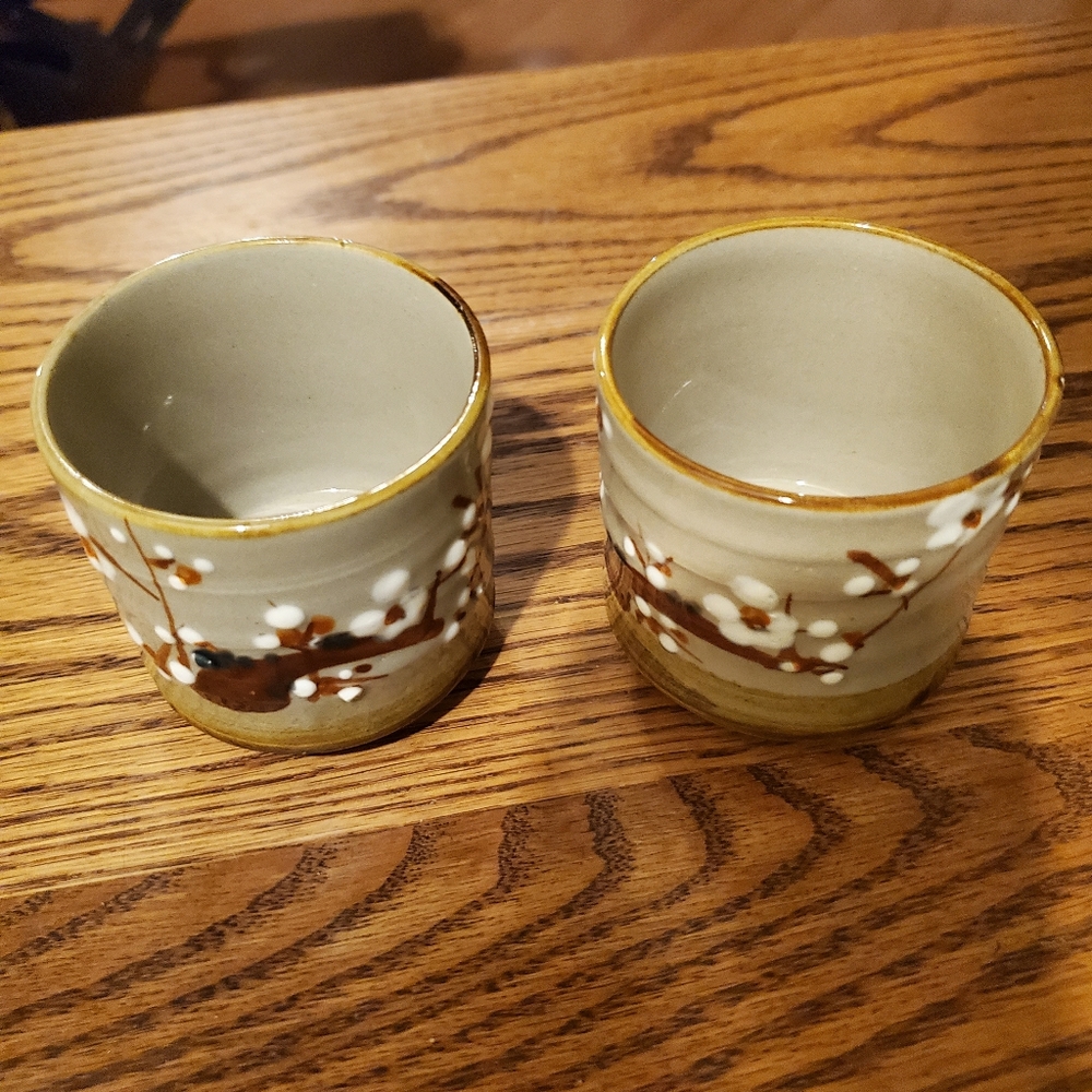 2 made in japan floral ceramic mugs